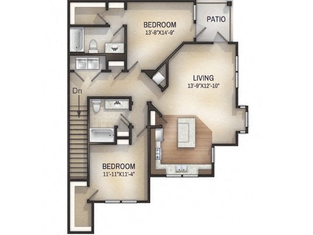 Palmette II Unfurnished Floor Plan Palmette II Unfurnished Floor Plan at Tattersall Chesapeake, Chesapeake, VA, 23322